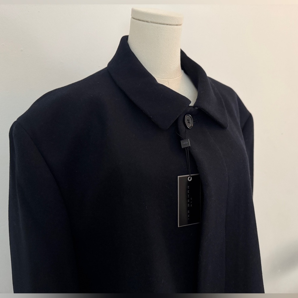 Ike Behar Men's Big Tall Navy Blue Oxford Wool Coat 54 Long - Picture 10 of 10